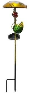 Star Trading Solar Erdspieß Salona, Dekoration, LED, Outdoor, Blumen und Marienkäferdesign, Dämmerungssensor, Kaltweiß, 44 cm