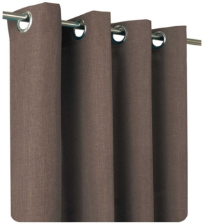 Haus und Deko Gardine Vorhang Leinenoptik 140x245 cm Ösen 2er Set blickdicht Struktur uni, Ösen (2 St), blickdicht, Polyester