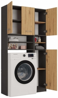 MAGOWA Waschmaschinenumbauschrank Badezimmer-Schrank-Set – Säulenregal + Waschmaschinenschrank (Badezimmer-Set, 2-teilig) Optimaler Stauraum