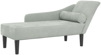 vidaXL Chaiselongue mit Kissen Hellgrau Samt