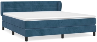 vidaXL Boxspringbett mit Matratze Dunkelblau 180x200 cm Samt 3127569