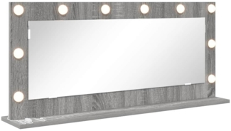 vidaXL Schminkspiegel mit LED-Lichtern Grau Sonoma 100x45x18 cm 868330