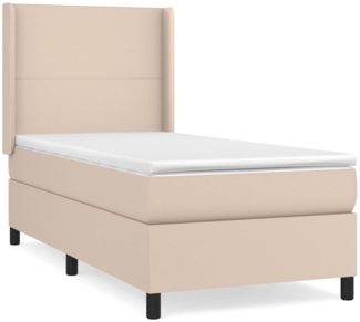 vidaXL Boxspringbett mit Matratze Cappuccino-Braun 90x190cm Kunstleder 3132356