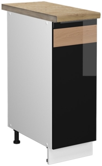 Apothekerschrank Fame-Line Schwarz Eiche hochglanz 30 cm , AP Eiche Vicco