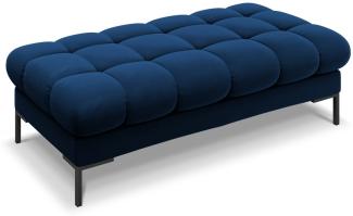 Micadoni 2-Sitzer Samtstoff Bank Mamaia | Bezug Royal Blue | Beinfarbe Black Metal