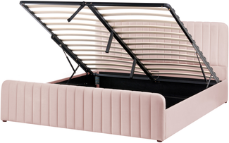 Bett mit Stauraum LUNAN 180 x 200 cm Pastellrosa