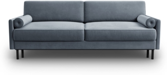 Micadoni Sofa Scott 3-Sitzer Samt Hellblau 145x200