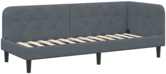 vidaXL Eckbettgestell mit Kopfteil Dunkelgrau 80 x 200 cm Samt 42016587