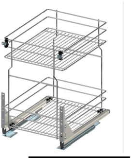 Prima-Online Auszugsunterschrank Unterschrankauszug Küchenauszug Schrankauszug Bodenschiene 150-600 mm