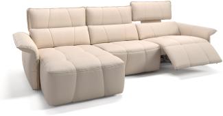 Sofanella Ecksofa ADRIA Ledersofa Eckcouch Echtleder in Creme