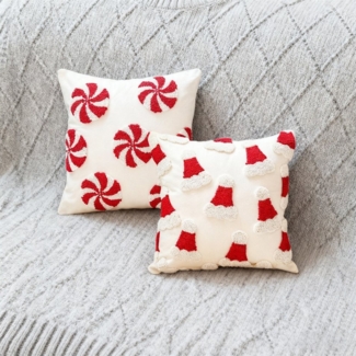 REDOM Kissenbezüge Weihnachtskissenbezug 2er Set Kissenbezug Kissenhülle Kopfkissenbezug, (2 Stück), 45x45 cm Sofakissen Deko festliche Kissenhülle für Wohnzimmer Sofa