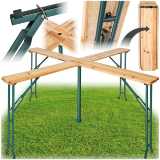 tectake Stehtisch Bistrotisch Quattro klappbar (1-St, 1 tlg), Stehtisch Quattro inklusive Sonnenschirmhalterung