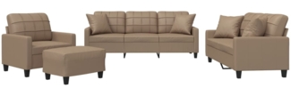 vidaXL 4-tlg. Sofagarnitur mit Kissen Cappuccino-Braun Kunstleder 3201357