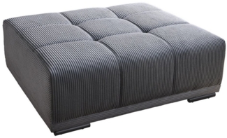 riess-ambiente Fußhocker ELEGANCIA 110cm anthrazit (Einzelartikel, 1 St), Wohnzimmer · Cord · mit Ziersteppung · für Sofas · Modern Design