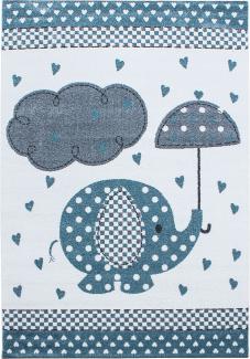 Kinder Teppich Kikki rechteckig - 140x200 cm - Blau