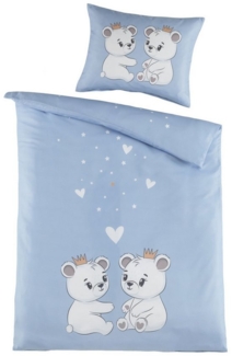 Optidream Babybettwäsche Set Renforcé 100x135 Design Bärenfreunde, Renforcé, 2 teilig, Sommer Geschenke Idee Frauen Männer weich sale Reißverschluss Partner