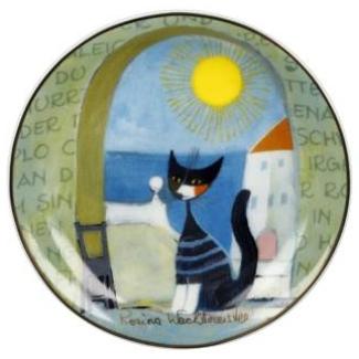 Goebel Miniteller Rosina Wachtmeister - Il gatto e il mare, Dekoteller, Teller, Fine Bone China, Bunt, 10 cm, 66860981