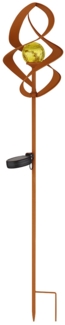 LED Solarleuchte, IP44, Erdspitz, Akku, rostfarben, H 90cm