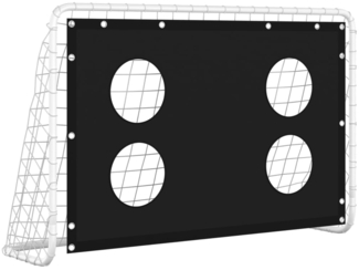 vidaXL Fußballtor mit Torwand, Stahl weiß, 184x61x122 cm