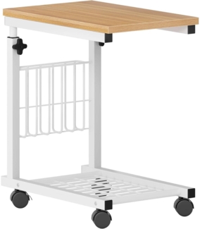Höhenverstellbarer Laptoptisch Beistelltisch mit Rollen 48x30cm Sofatisch