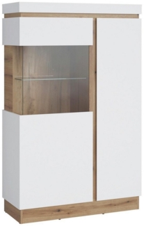 Highboard CALABRIA, Alpinweiß, Evoke Eiche Dekor, 2 Türen, B 104 x H 164 x T 40 cm