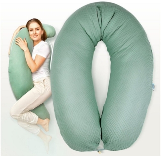 SEI Design Stillkissen Seitenschläferkissen Babynestchen Kuschelnest XXL, Schwangerschaftskissen mit Bezug, Schwangerschaftskissen mit Bezug, Bezug 100% Baumwolle
