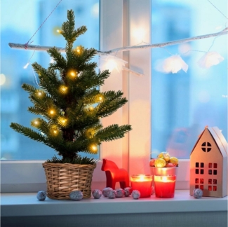 KOMFOTTEU Künstlicher Weihnachtsbaum, mit 20 Warmweißen LED-Lichtern