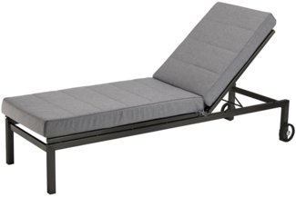 XDREAM Garden Auflage für Gartenliege, Sonnenliege | hochwertige Gartenmatratze für Liegen, Sonnenliegen, Balkon, Outdoor | Liegenauflage anthrazit | 60x200 cm