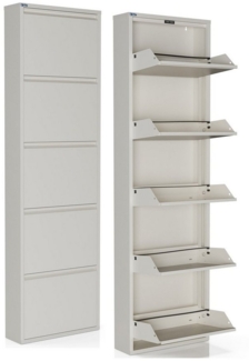 Kaufexpress GmbH Schuhschrank Metall-Schuhregal mit 5 Klappen – schmal, platzsparend & montiert Modern, robust & platzsparend – ideal für Flur, Diele oder Garderobe