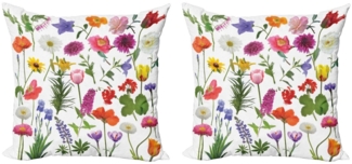 Abakuhaus Kissenbezüge Modern Accent Doppelseitiger Digitaldruck, (2 Stück), Blume Farbige Rosen Tulpen