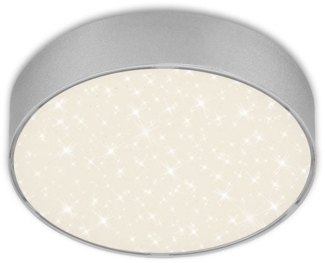 Briloner LED Deckenleuchte Flame Star silber Ø 15,7 cm mit Sternenhimmel