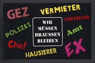 Rockbites - Fußmatte Türmatte "müssen draußen bleiben" Schwarz Nr. 12 (100810)*