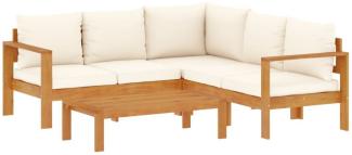 vidaXL Gartenlounge-Set 4-tlg. Garten-Sofagarnitur mit Kissen Massivholz Akazie, (1-tlg)