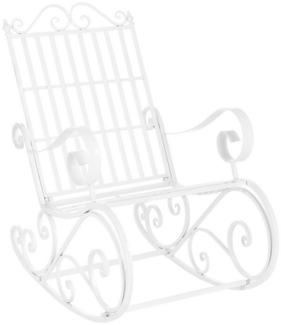 Schaukelstuhl Geraldton 92x59x90cm im Landhausstil Weiß [en. casa]