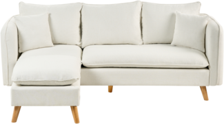 3-Sitzer Sofa Stoff weiß mit Ottomane DALVIK