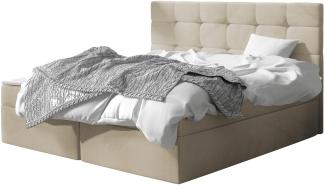 Boxspringbett Gazel, Beige, 140x200 cm