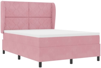 vidaXL Boxspringbett mit Matratze mit Kopfteil Rosa 160 x 200 cm Samt 3340993