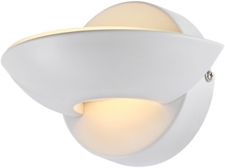 LED Wandleuchte, UP & DOWN, weiß, halbrund, H 16,5 cm