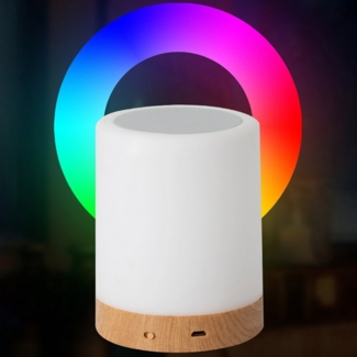 REDOM Nachttischlampe LED Tischlampe Ambientebeleuchtung, mit Timing Funktion und USB Aufladbar, LED fest integriert, 6 Farben 3 Helligkeiten, augenschonend blendfrei Tragbar Touch Lampe Leselampe