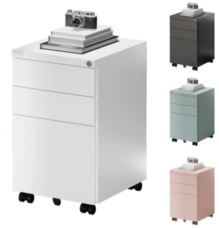 FLEXISPOT Rollcontainer Aufbewahrungsschrank, Büroschrank MIT Schloss, vormontiert, (inkl. 3 Schubladen, grundsolide Verarbeitung, Bürocontainer mit Schubladen für A4), optimal für Schreibtisch, Büromöbel, Aktenschränke, Büro-Rollcontainer