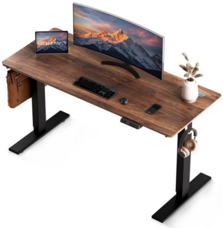 HOMAVO Schreibtisch Elektrisch höhenverstellbarer Schreibtisch Memory-Funktion, USB/Typ C,Länge 120 cm, 140 cm, zwei Größen (18 mm Schreibtischplatte)