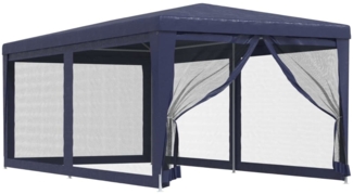 vidaXL Partyzelt mit 6 Mesh-Seitenwänden Blau 3x6 m HDPE 319237