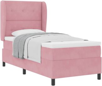 vidaXL Boxspringbett mit Matratze mit Kopfteil Rosa 200 x 80 cm Samt 3340903