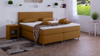 Meisterbetten Boxspringbett Inka 200x220 in WT-Braun, Matratzenbezug Nano, Komfortschaum-Topper