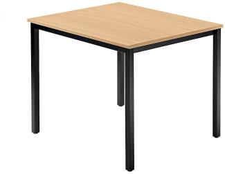 Besprechungstisch DQ08 80x80cm Buche 4-Fuß Gestellfarbe: Schwarz