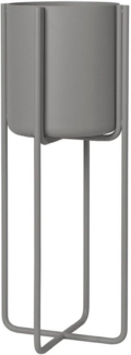 Blomus Pflanzgefäß mit Gestell KENA, Blumentopf, Pflanztopf, Stahl pulverbeschichtet, steel gray, 66018