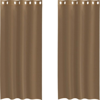 vidaXL Voile Vorhänge mit Ösen 2 Stk. Hellbraun 4102127
