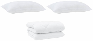 vidaXL Winterbettdecke mit Kissen 3 pcs Weiß Mikrofaser 3377760