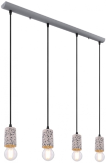 Hängeleuchte, grau-weiß, Terrazzo Steinoptik, H 120 cm