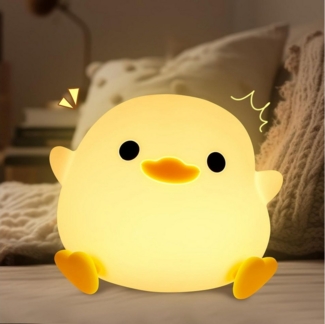 RWEUOQ LED Nachtlicht LED Ente Nachtlicht Kinder, Niedliche Silikon Enten Lampe, Touch Steuerung Duck Lamp mit Timer, Nachtlampe,Wiederaufladbare